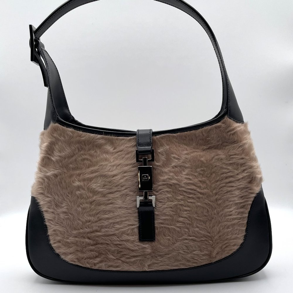 1999 Vintage Gucci Jackie O Natural Goat Fur Medium Shoulder Bag - NEW w/o tag